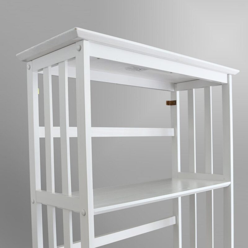 Casual Home Mission White Wood 4 -Shelf Bookcase ( 29.5-Inches W x 63-Inches H x 11.75-Inches D ) Stained - Image 9