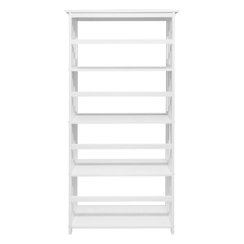 Casual Home Mission White Wood 4 -Shelf Bookcase ( 29.5-Inches W x 63-Inches H x 11.75-Inches D ) Stained - Image 4