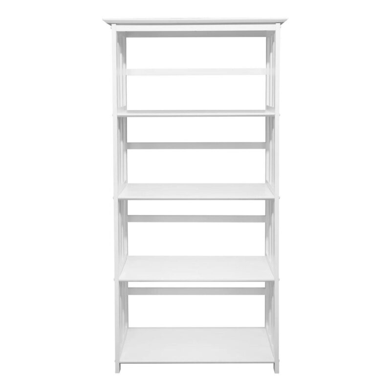 Casual Home Mission White Wood 4 -Shelf Bookcase ( 29.5-Inches W x 63-Inches H x 11.75-Inches D ) Stained