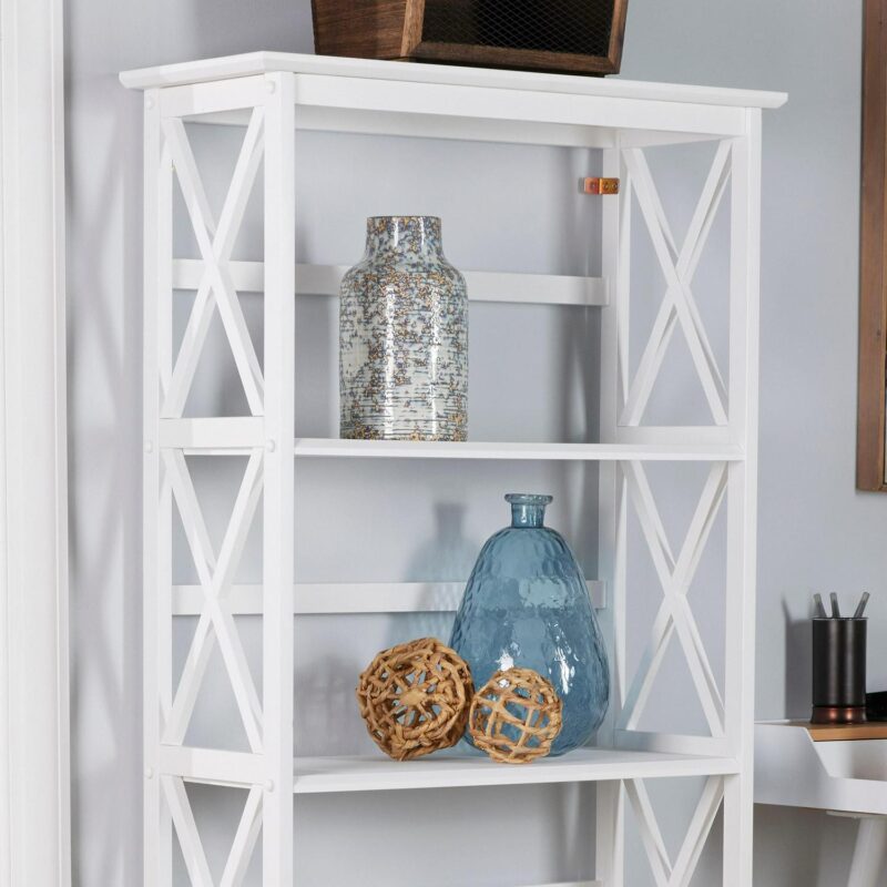 Casual Home Montego White Wood 4 -Shelf Bookcase ( 29.5-Inches W x 63-Inches H x 11.75-Inches D ) Stained - Image 7