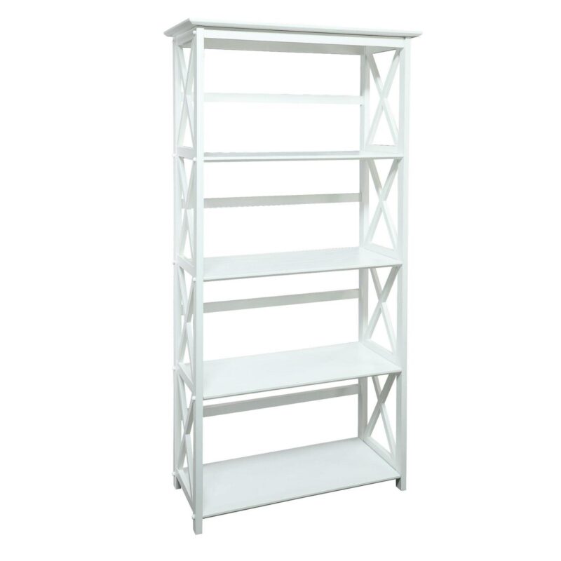 Casual Home Montego White Wood 4 -Shelf Bookcase ( 29.5-Inches W x 63-Inches H x 11.75-Inches D ) Stained - Image 16