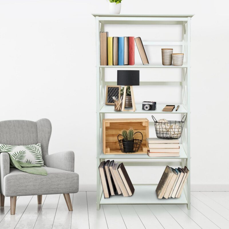 Casual Home Montego White Wood 4 -Shelf Bookcase ( 29.5-Inches W x 63-Inches H x 11.75-Inches D ) Stained - Image 19