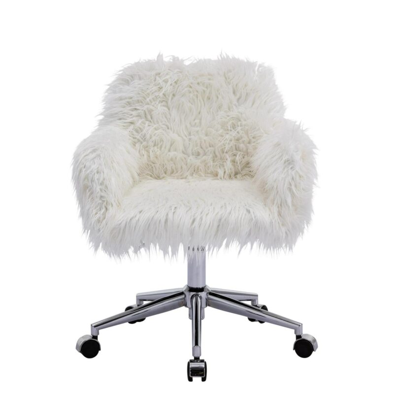 Clihome makeup vanity Chair Modern White Swivel Corner Chair