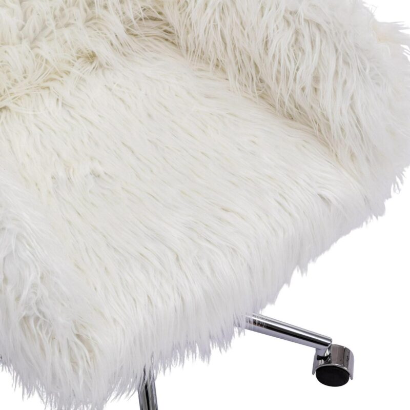 Clihome makeup vanity Chair Modern White Swivel Corner Chair - Image 5