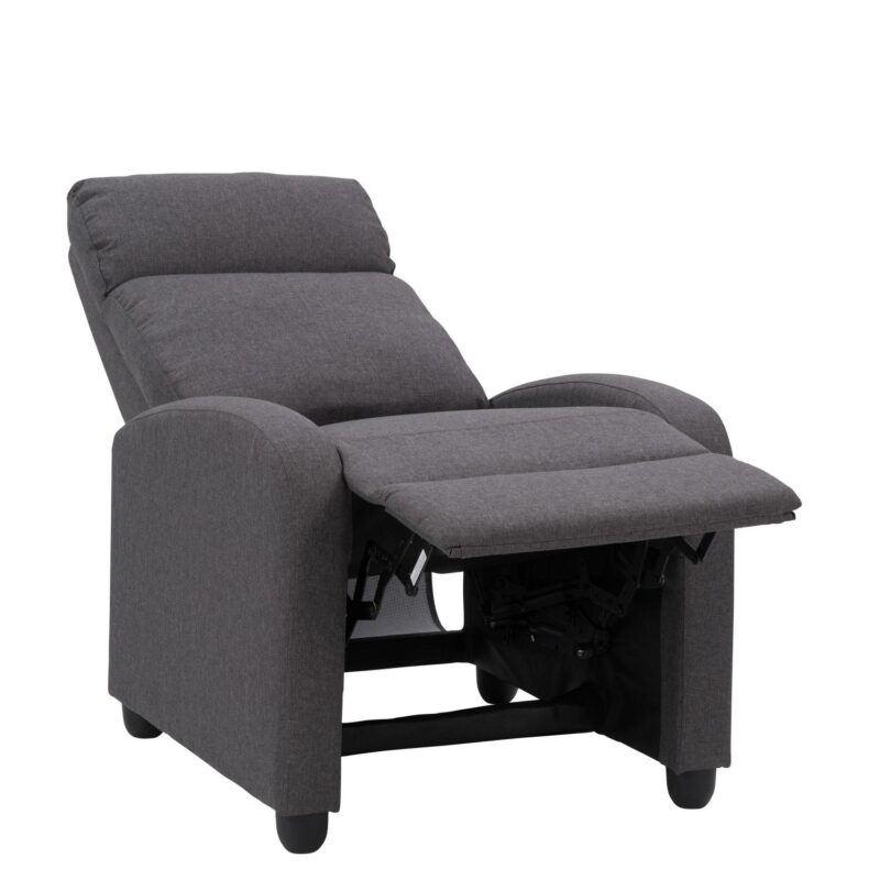 CorLiving Oren Dark Grey Polyester Upholstered Recliner - Image 6