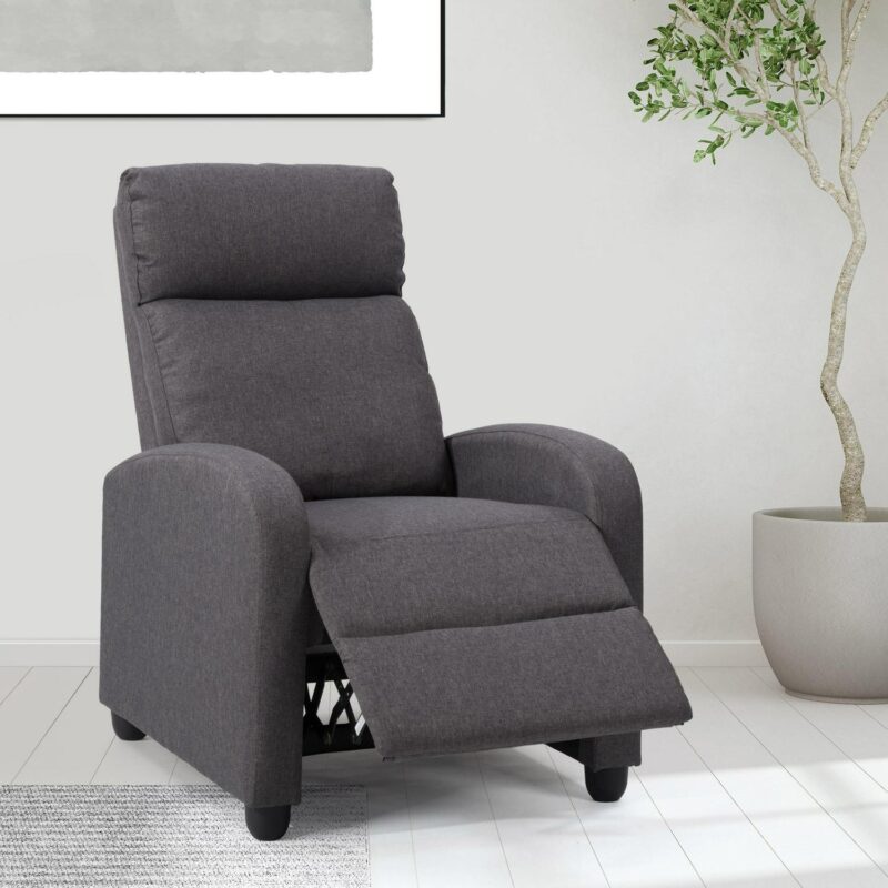 CorLiving Oren Dark Grey Polyester Upholstered Recliner - Image 4