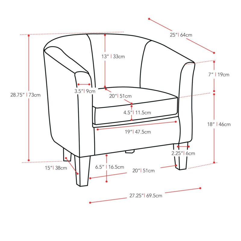 CorLiving Sasha Modern Dark Grey Barrel Chair - Image 4