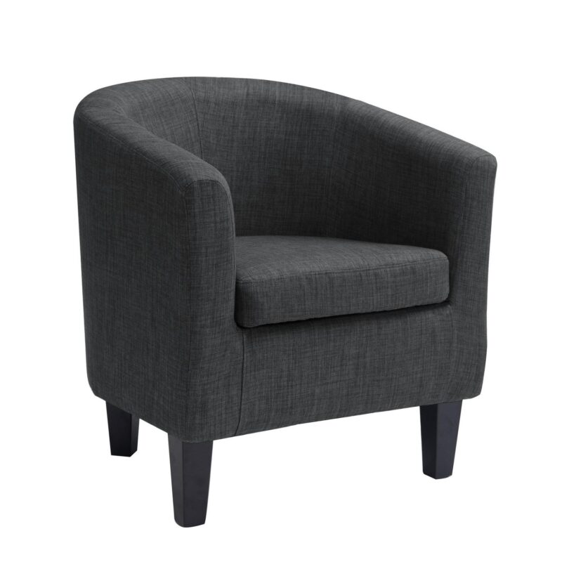 CorLiving Sasha Modern Dark Grey Barrel Chair