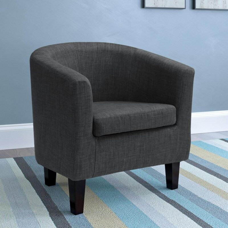 CorLiving Sasha Modern Dark Grey Barrel Chair - Image 2