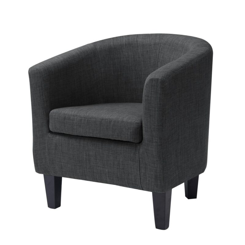 CorLiving Sasha Modern Dark Grey Barrel Chair - Image 3