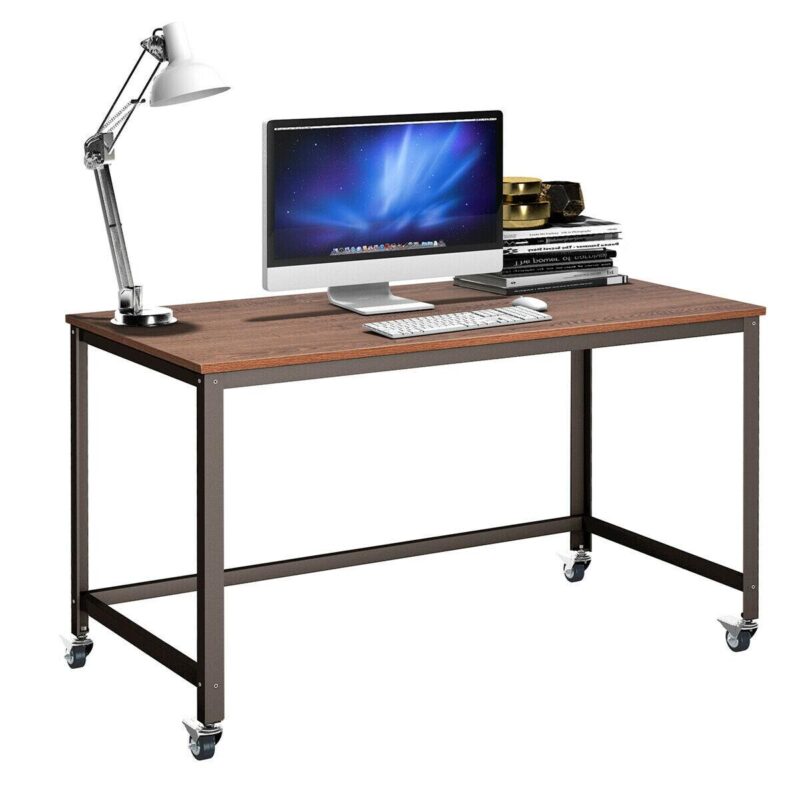 Costway 23.5-Inches Brown Modern/Contemporary Computer desk - Image 10
