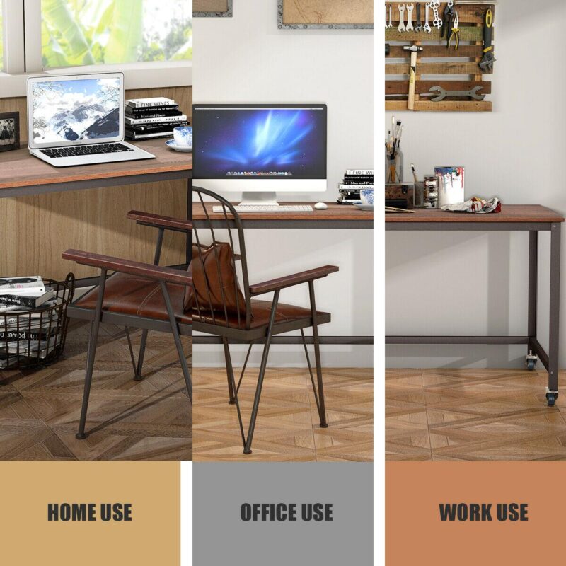Costway 23.5-Inches Brown Modern/Contemporary Computer desk - Image 6