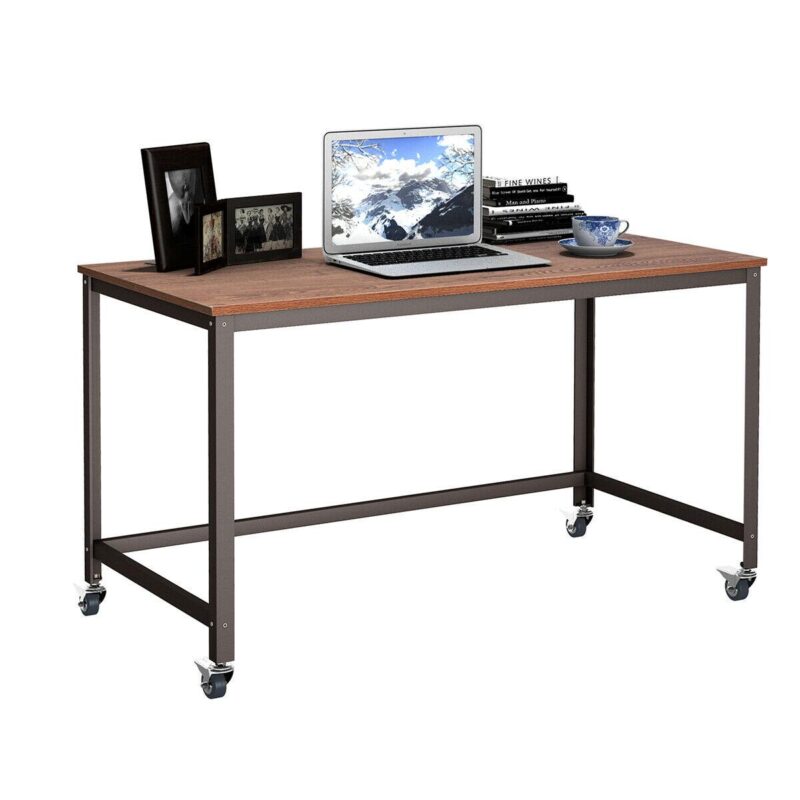 Costway 23.5-Inches Brown Modern/Contemporary Computer desk - Image 4