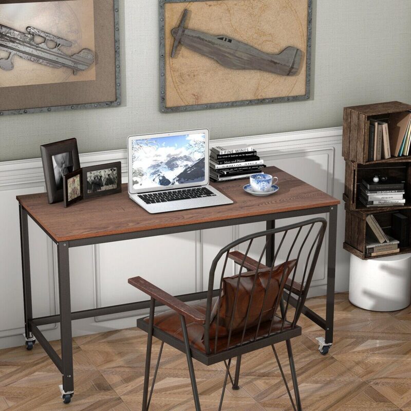 Costway 23.5-Inches Brown Modern/Contemporary Computer desk - Image 7