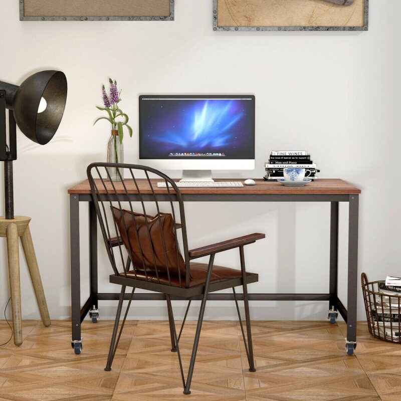 Costway 23.5-Inches Brown Modern/Contemporary Computer desk - Image 8