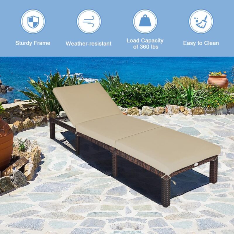 Costway Brown Upholstered Recliner - Image 4