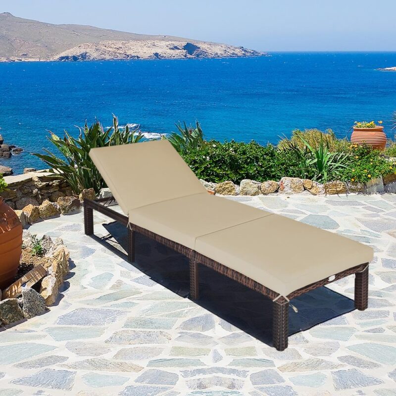 Costway Brown Upholstered Recliner - Image 2
