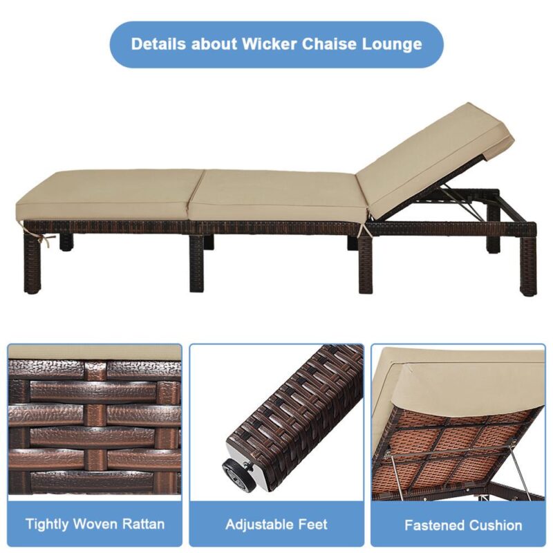 Costway Brown Upholstered Recliner - Image 6