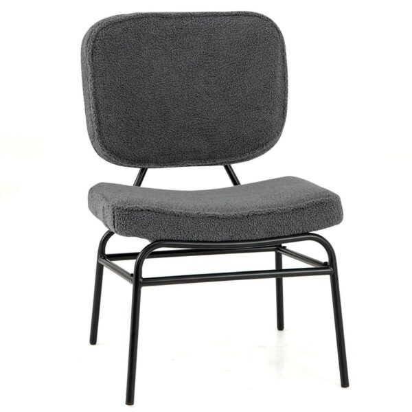 Costway Modern Grey Shearling Accent Chair