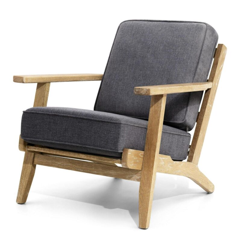 Crestlive Products Casual Gray Burlap Accent Chair