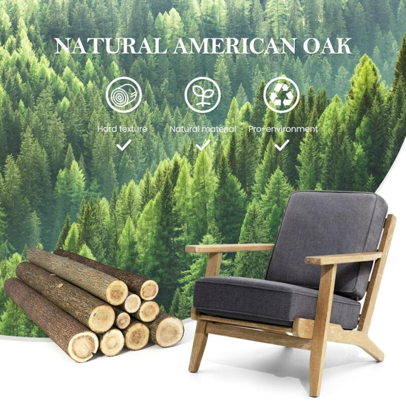 Crestlive Products Casual Gray Burlap Accent Chair - Image 6
