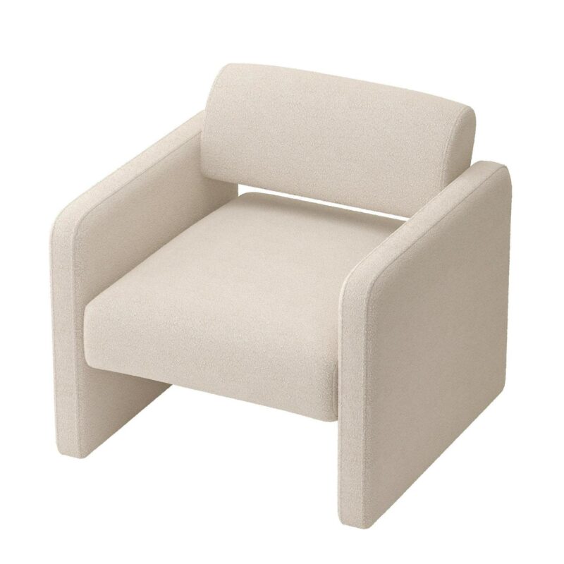 Damerin Modern Beige Velvet Accent Chair