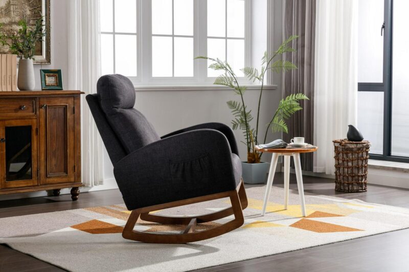 Damerin Modern Black Rocking Chair - Image 7
