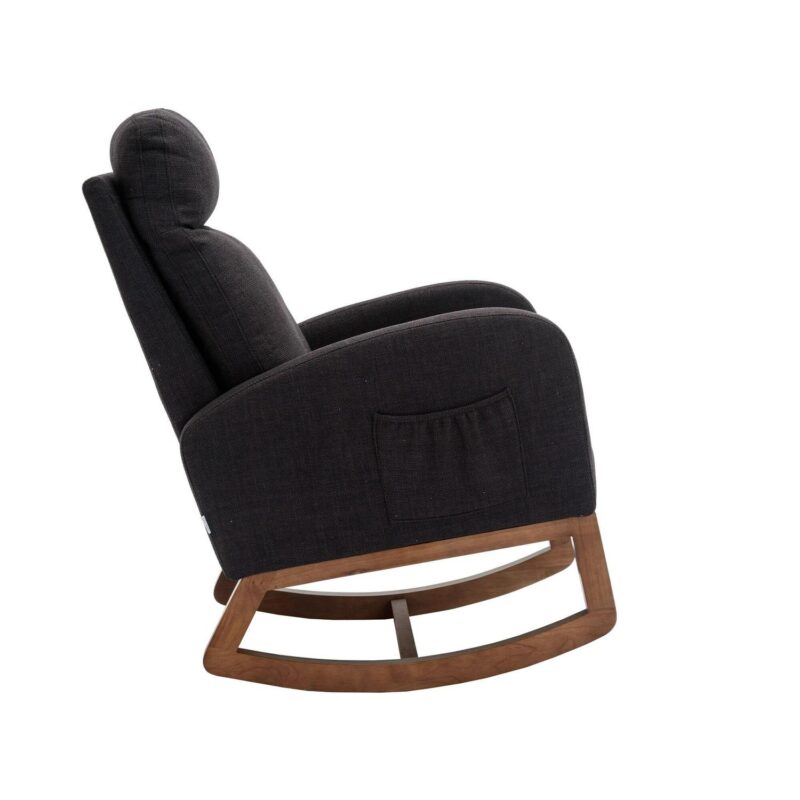 Damerin Modern Black Rocking Chair - Image 3