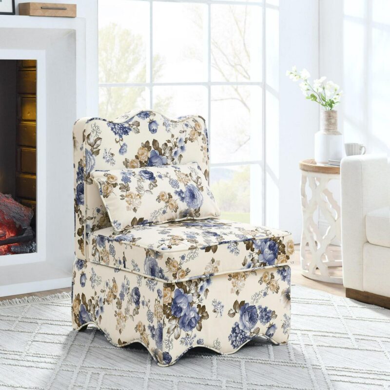 Damerin Modern Blue Flannel Accent Chair - Image 4