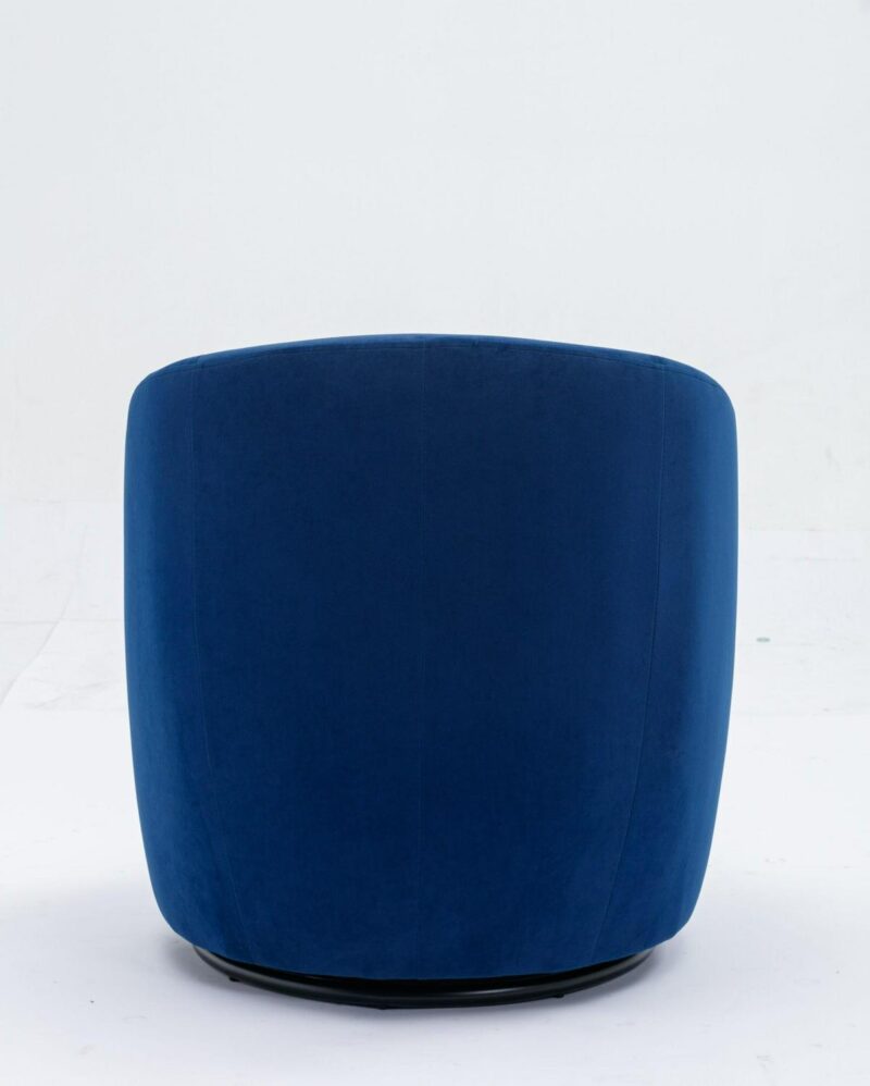 Damerin Modern Blue Velvet Swivel Barrel Chair - Image 5