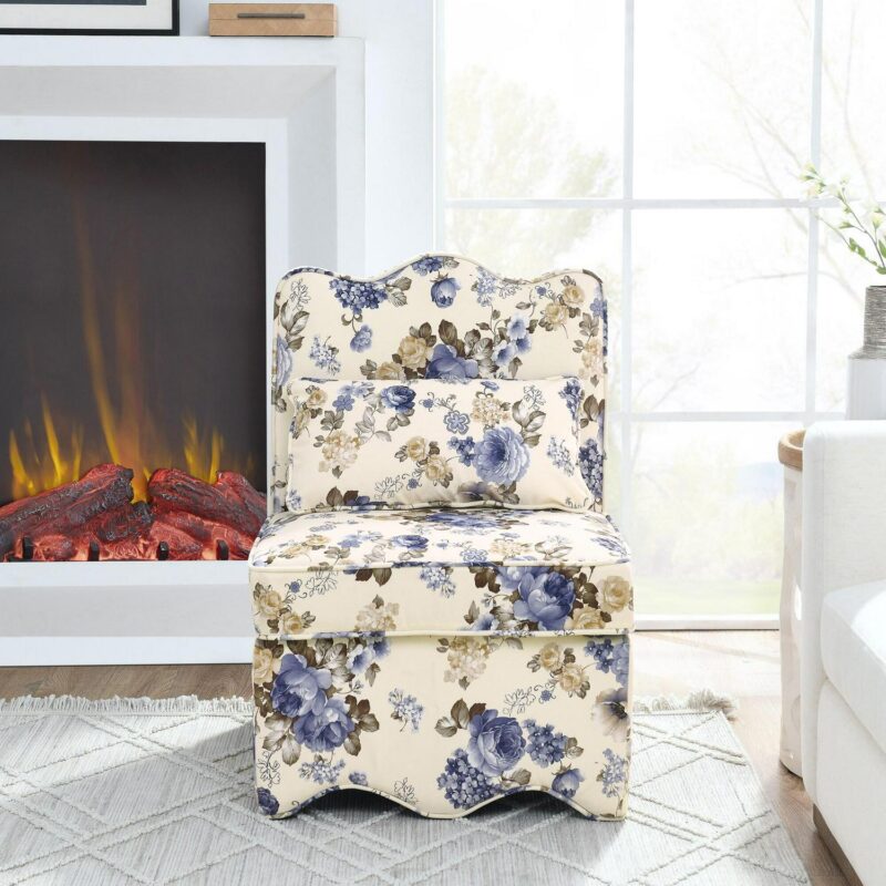 Damerin Modern Blue Flannel Accent Chair - Image 6