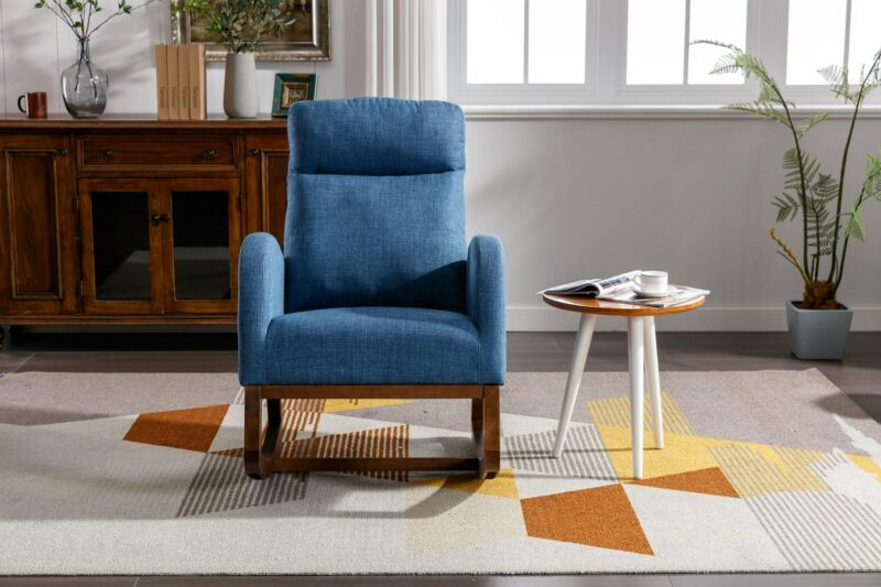 Damerin Modern Blue Rocking Chair - Image 6