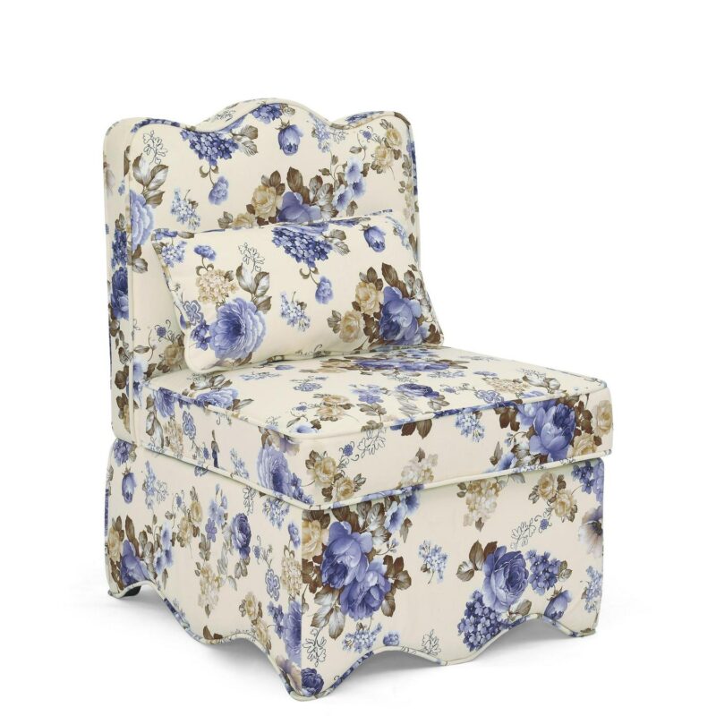 Damerin Modern Blue Flannel Accent Chair