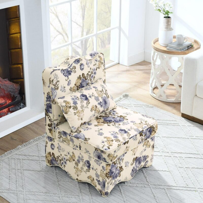 Damerin Modern Blue Flannel Accent Chair - Image 5
