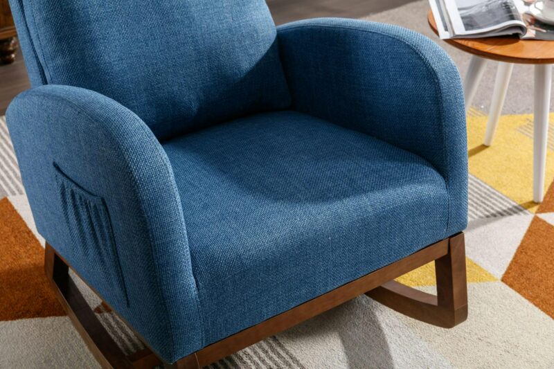 Damerin Modern Blue Rocking Chair - Image 7