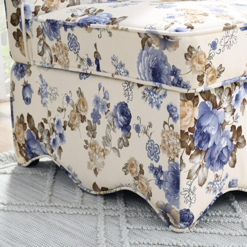 Damerin Modern Blue Flannel Accent Chair - Image 9