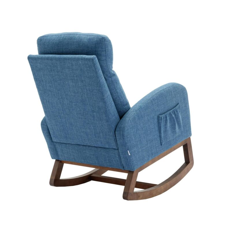 Damerin Modern Blue Rocking Chair - Image 4