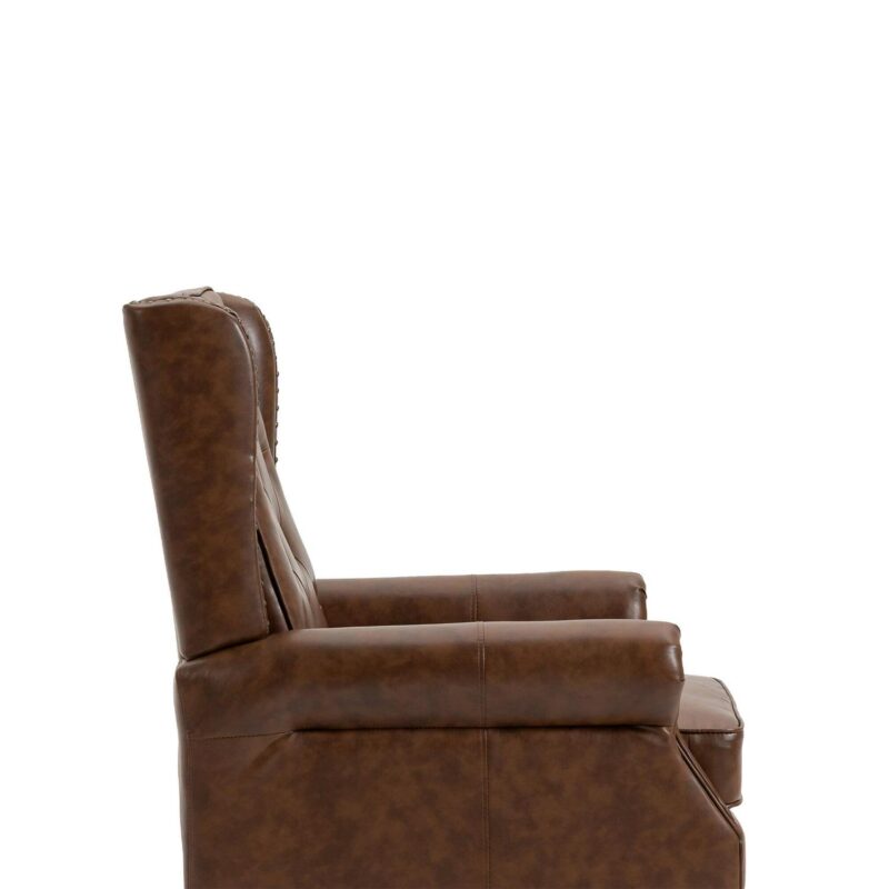 Damerin Modern Brown Faux leather Accent Chair - Image 15