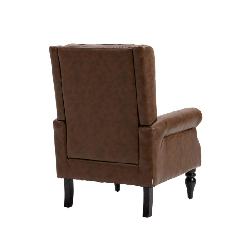 Damerin Modern Brown Faux leather Accent Chair - Image 7