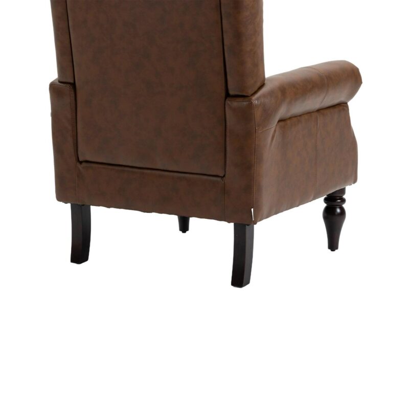 Damerin Modern Brown Faux leather Accent Chair - Image 5
