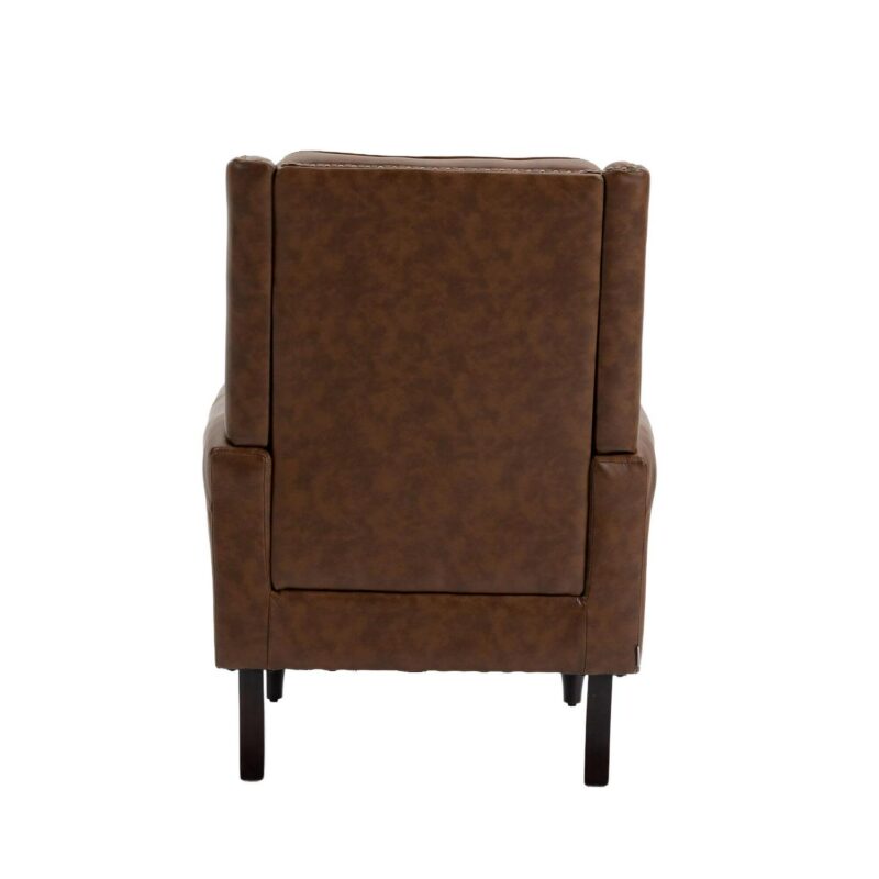 Damerin Modern Brown Faux leather Accent Chair - Image 6