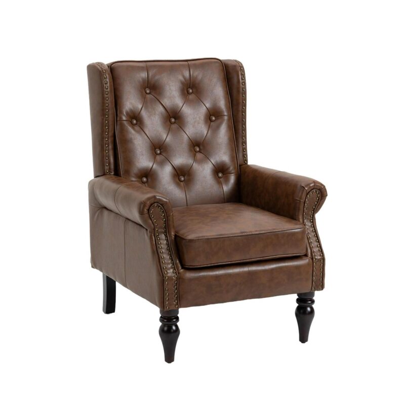 Damerin Modern Brown Faux leather Accent Chair