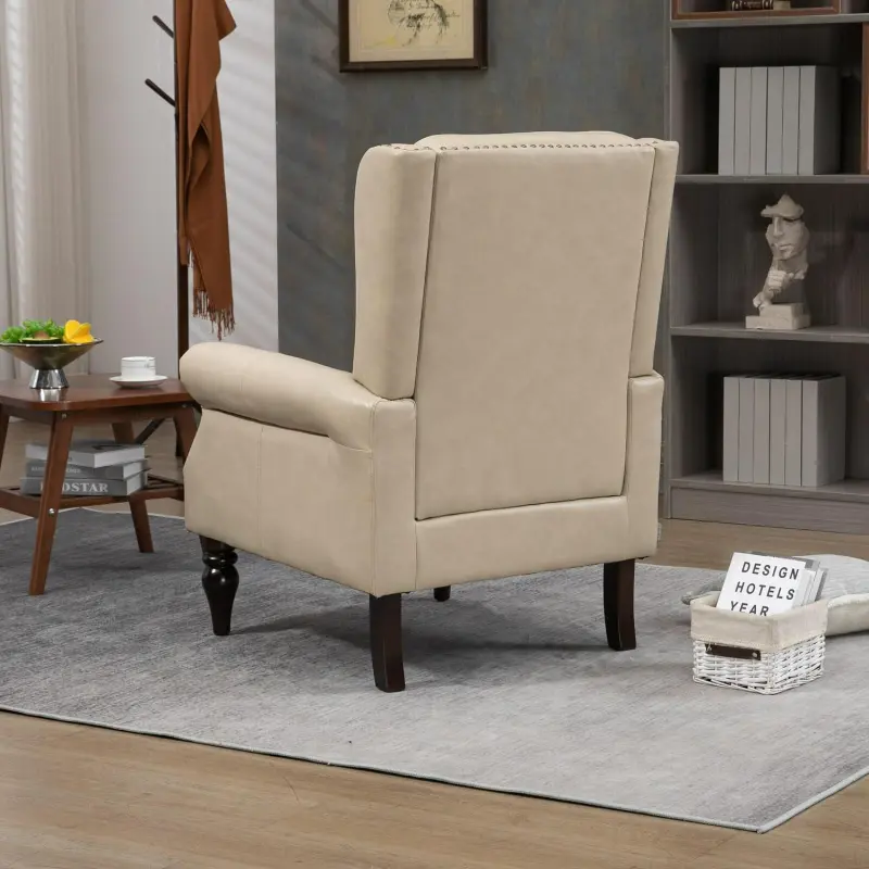 Damerin Modern Camel Faux leather Accent Chair - Image 12