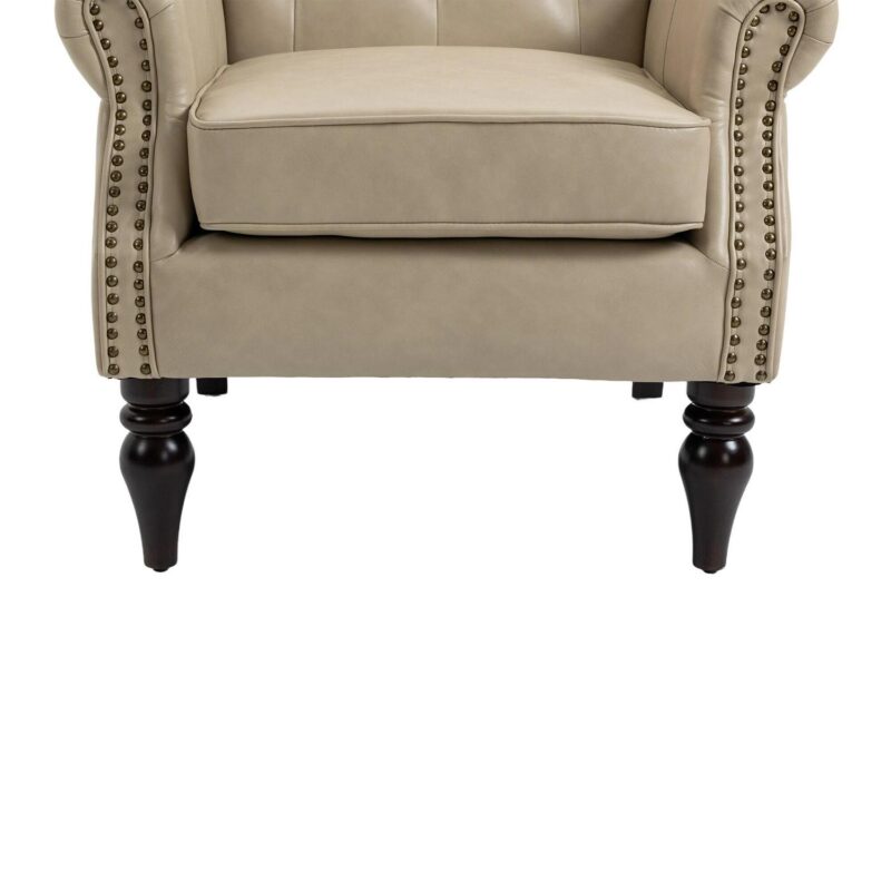 Damerin Modern Camel Faux leather Accent Chair - Image 7
