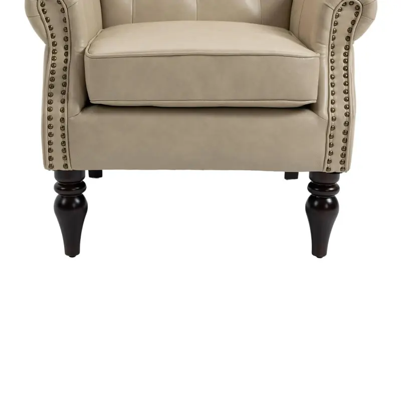 Damerin Modern Camel Faux leather Accent Chair - Image 7