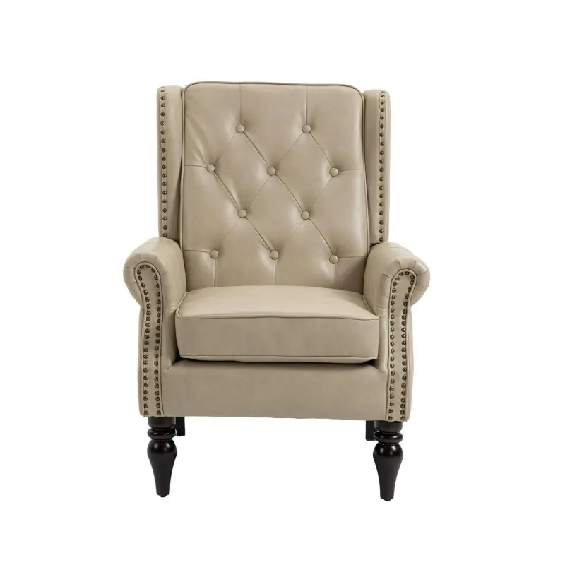 Damerin Modern Camel Faux leather Accent Chair