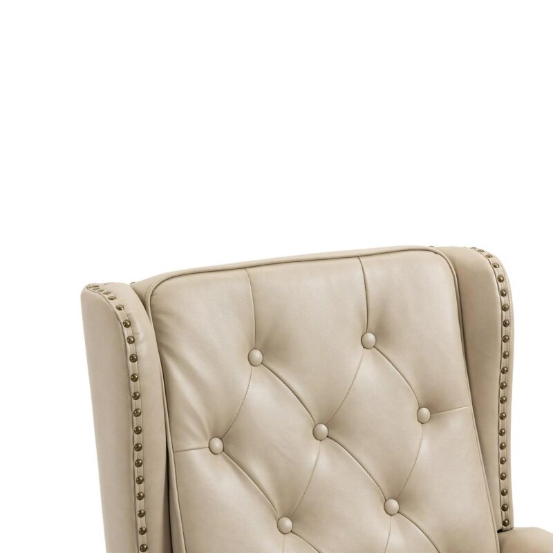 Damerin Modern Camel Faux leather Accent Chair - Image 8