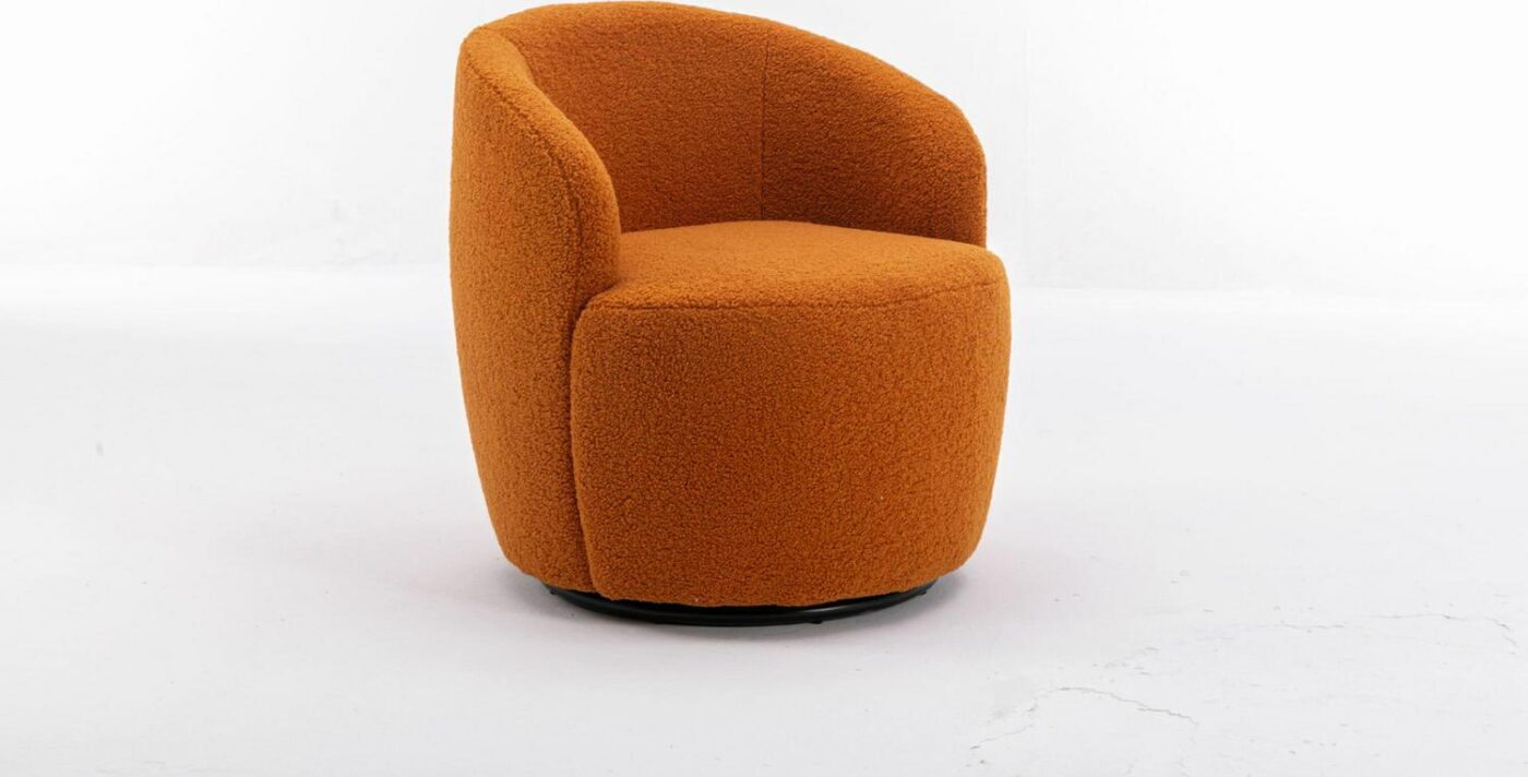 Damerin Modern Caramel Velvet Swivel Barrel Chair - Image 3