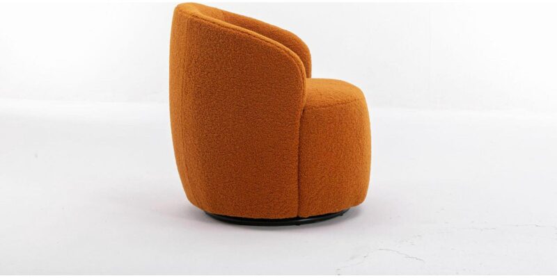 Damerin Modern Caramel Velvet Swivel Barrel Chair - Image 8