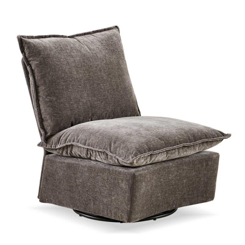 Damerin Modern Dark Gray Chenille Accent Chair